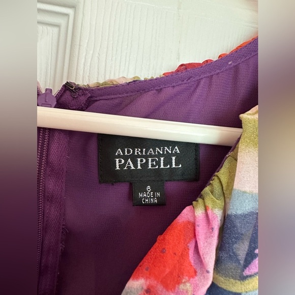 ADRIANNA PAPELL ~ Women’s sleeveless lightweight floral ruffled dress size 6 - Picture 6 of 9